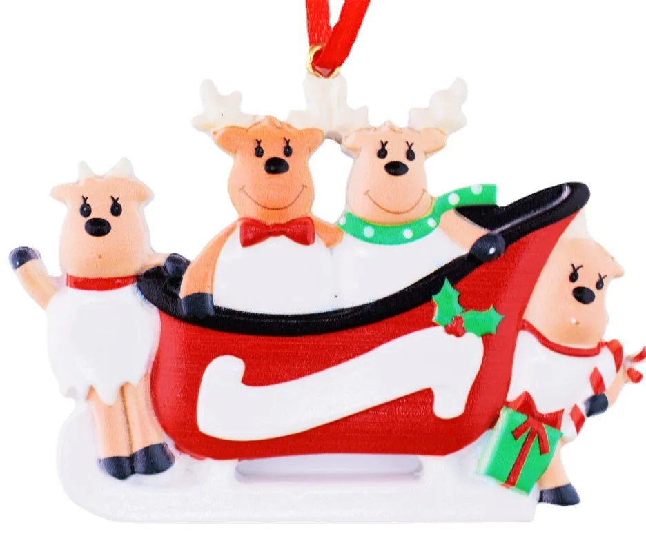 

2021 Personalized Reindeer Family Cute Christmas Tree Ornament DIY Pendants Merry Christmas Decorations For Home New Year Gifts
