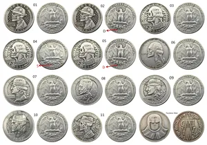 US Hobo Mix 12 шт., разные типы, искусственные доллары, Безликий человек, Череп, Скелет Зомби, посеребренные копировальные монеты