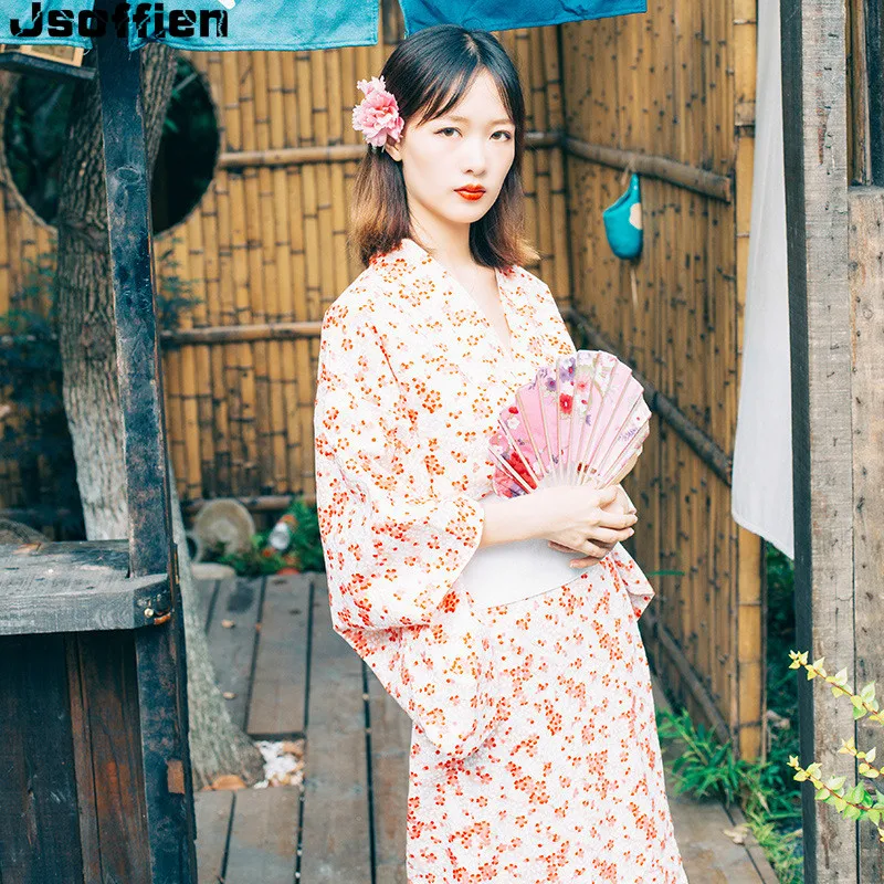 

Японский Женский традиционный кимоно, древний женский купальный халат, платье для леди Elegence Haori, Цветочный, Yakata, женский халат для танцев