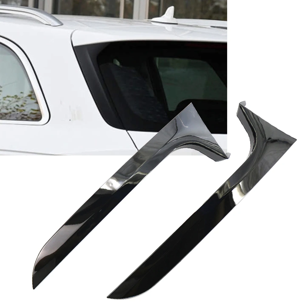 

2Pcs Gloss Black Car Rear Window Side Spoiler Canard Splitter Trim ABS Decor For Audi A6 C7 Allroad TDI Quattro Avant 2012-2018