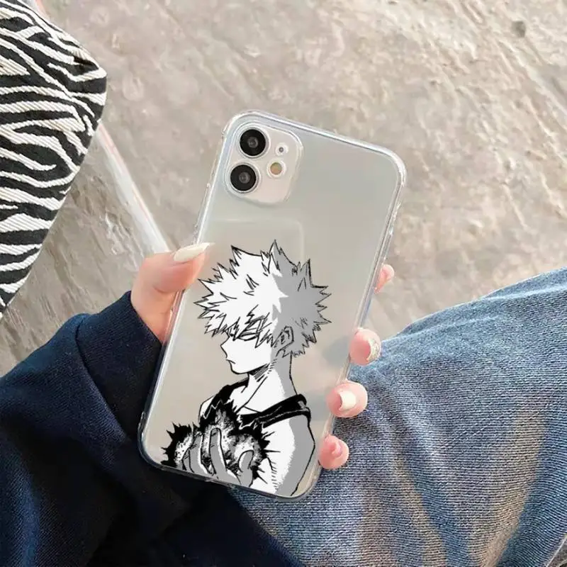 

Anime My Hero Academia Phone Case Transparent soft For iphone 5 5s 5c se 6 6s 7 8 11 12 plus mini x xs xr pro max