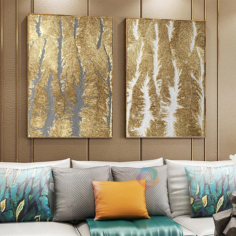 

Abstract Gold Foil Canvas Painting Wall Art Posters and Prints Minimalist Gold Painting for Living Room Home Wall Art Decoration