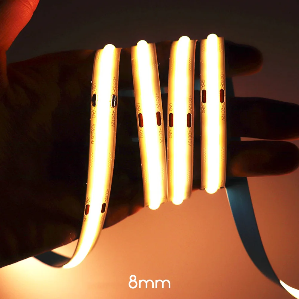 

COB Led Lights Strip Flexible String Night Light Decoration Bedroom Diode 8mm Tape Atmosphere Lamp DC12V/24V