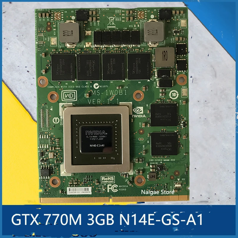 Оригинальный GTX770M GTX 770M N14E-GS-A1 видео Vga Графическая карта 3 Гб оперативной памяти MXM