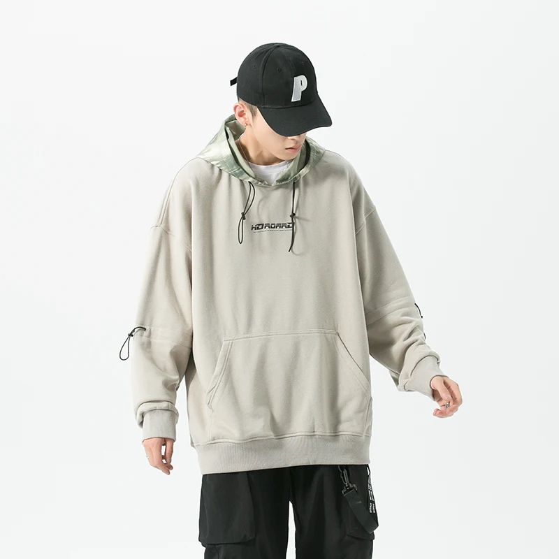 

2021 Autumn Spring Fashion Black White Sweatshirt Men'S Hip Hop Long Sleeve Pullover Hoodies Sweatshirt Clothes