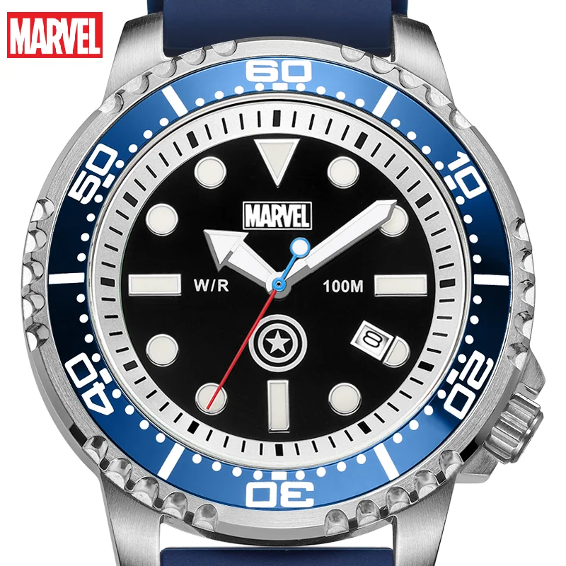 Новинка 2021 официальные мужские модные часы Disney Marvel 10 бар деловые кварцевые из