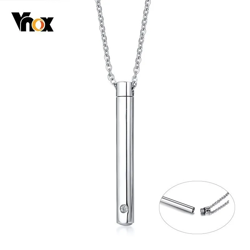 Vnox изысканный минималистичный барный урн ожерелье для женщин Bling кубический