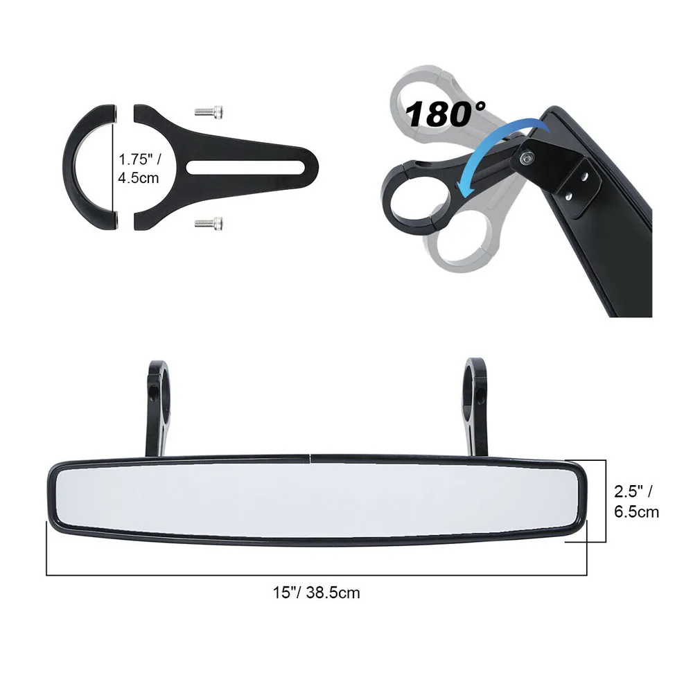 

15" Rear View Mirror Convex Middle For ATV UTV Golf Cart Polaris
