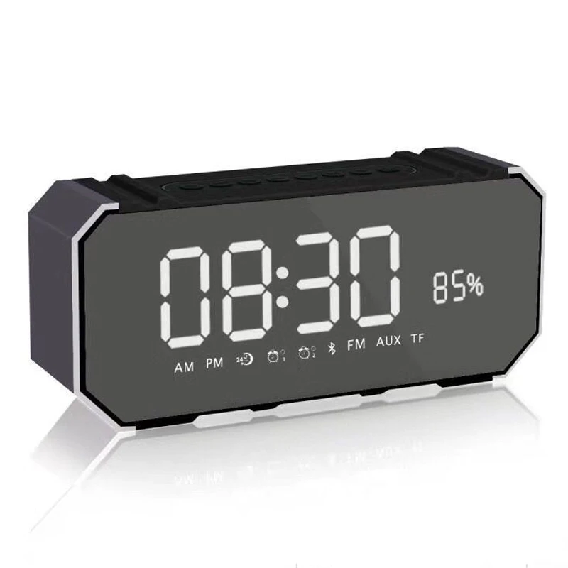 Сигнализация Colck 10 Вт Bluetooth беспроводной динамик FM радио ЖК-дисплей зеркало