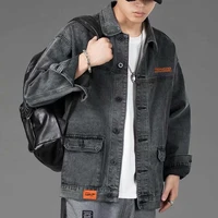 men denim jacket streetwear hip hop mens jean jackets male casual loose outerwear korean version loose overalls coat s 4xl