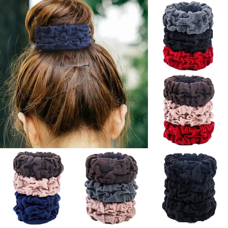 

3Pcs/Lot Fabric Scrunchie Elastic Hair Bands Tie Rope Women Rubber Band Ponytail Holder Headband Gum For Girls Hair Accessories