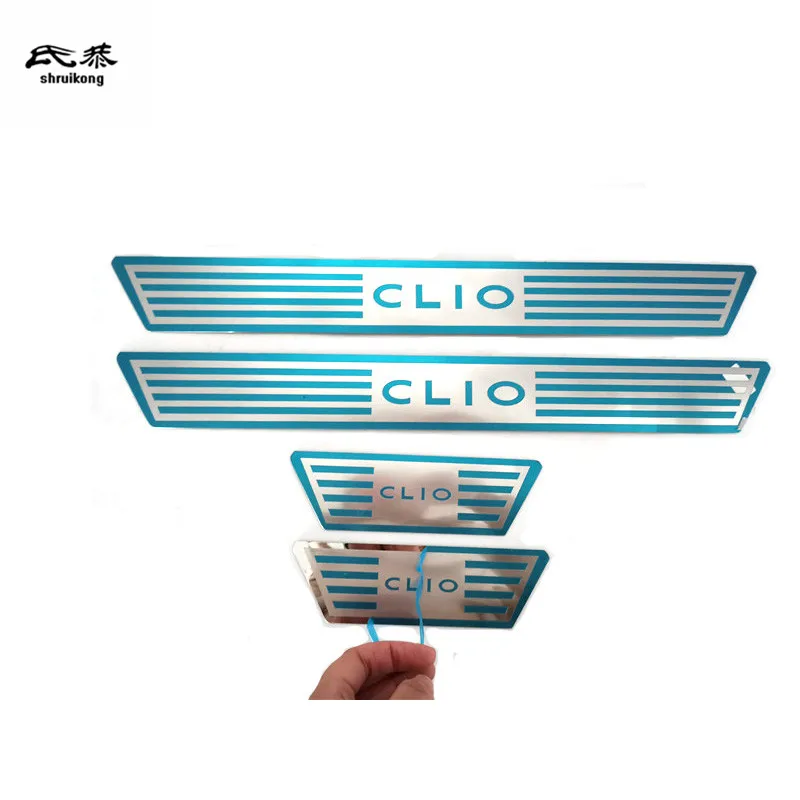 

4 шт./лот для 2014-2016 Renault CLIO IV CLIO 4 ультратонкая Накладка на порог из нержавеющей стали