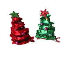 20pcs red christmas tree hairpin adult children kids girls holiday festival party favors costume decoration hair accessories