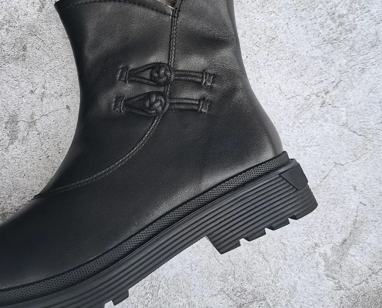 de inverno quente sapatos de plataforma grossa botas de tornozelo plana