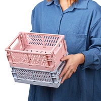 crate storage box plastic container collapsible basket home supplies desktop cosmetic stationery organizer