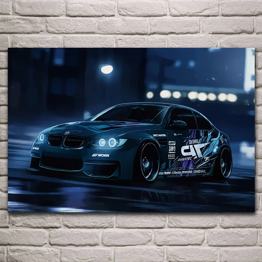Красивый современный тканевый постер M3 для спортивного автомобиля гостиной