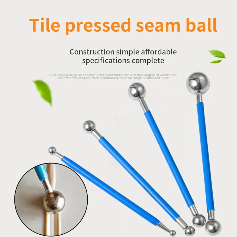 

4pcs Ceramic Tile Grout Pressed Ball Double Hole Pressure Seam Steel Ball Stick For Living Room, Kitchen, Bathroom