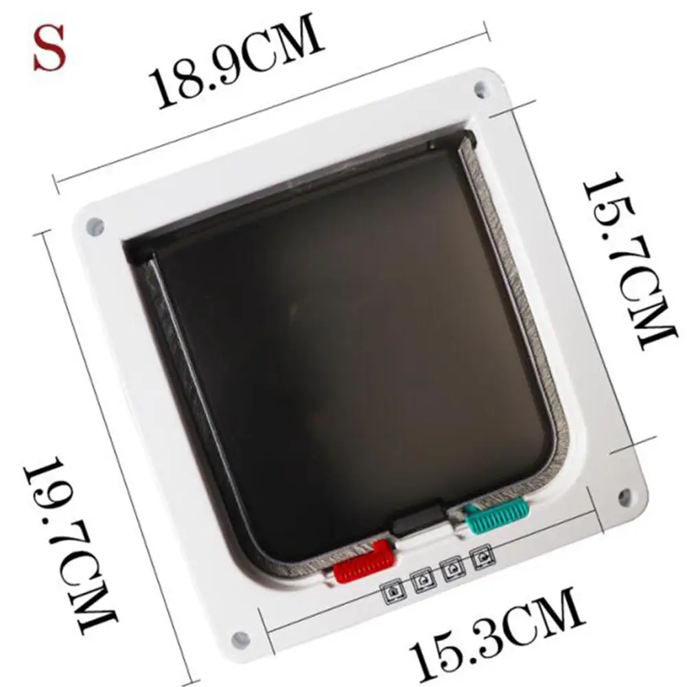 Pet Dog Door 4 Way Lockable Security Flap for Cat Kitten Wall Mount Animal Small Gate | Дом и сад