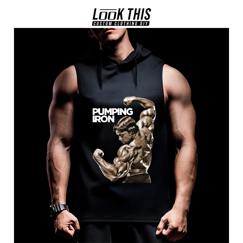 

Men Gym Hooded Vest Men's Bodybuilding Clothing Unisex Yoga Sleeveless Vest Sweatshirt Boxing Workout Sweatshirt Basketball Tops