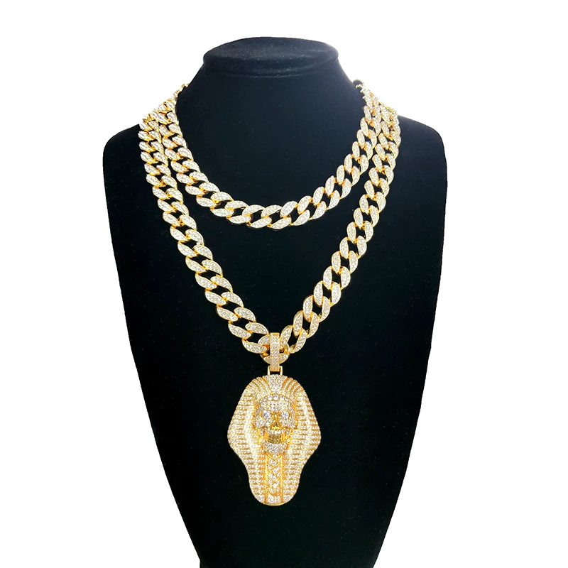 24K позолоченное египетское фараоновое медное ожерелье с кристаллами циркония
