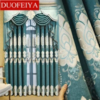 european style curtains for living dining room bedroom light luxury embroidered curtains valance curtains tulle french window