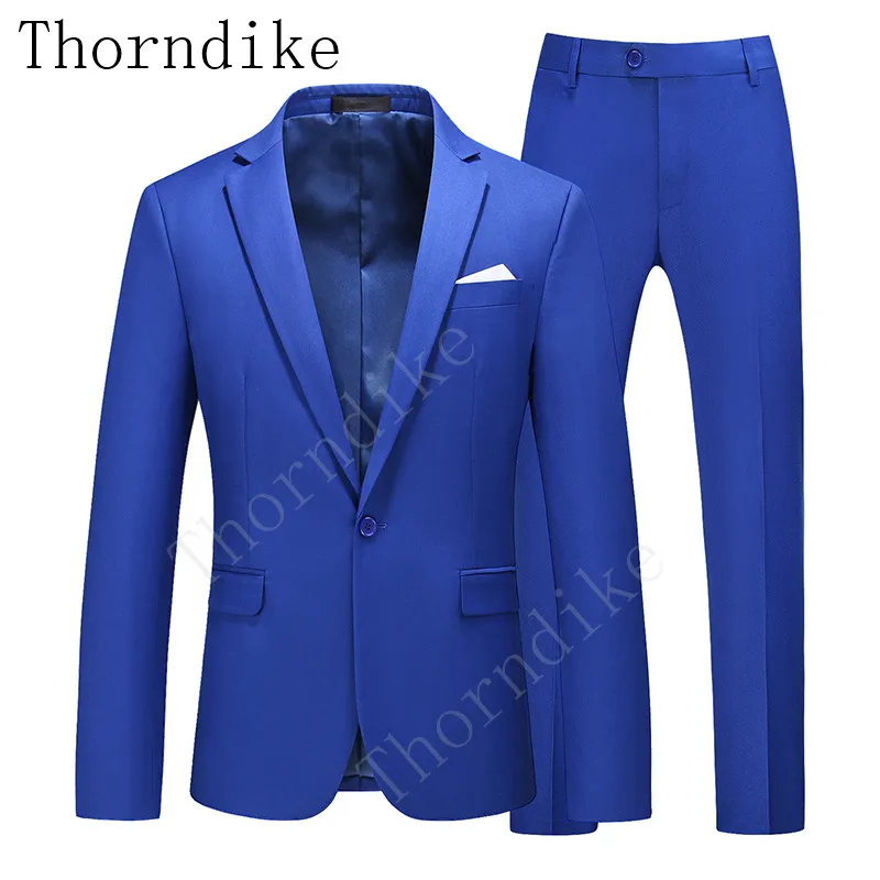 Мужской деловой смокинг Thorndike Королевского синего цвета Свадебный костюм для