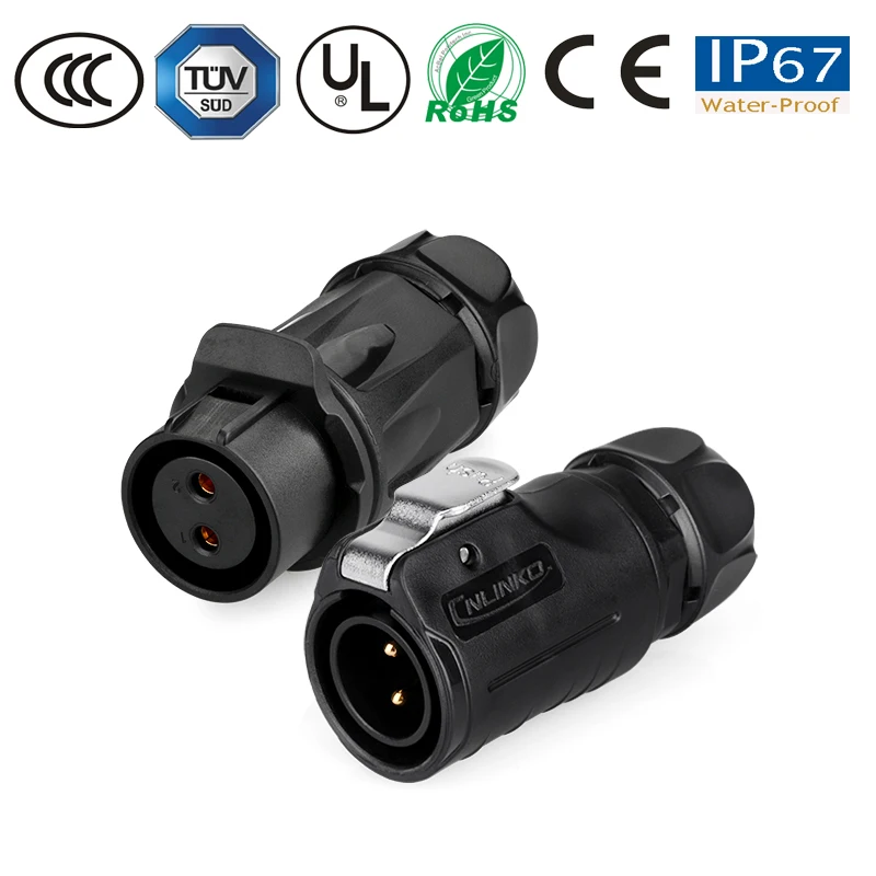 2 pin IP67 водонепроницаемые разъемы M20 3/4/5/7/9/12 dc светодиодный светильник провод
