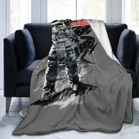 astronaut american moon landing blankets coral fleece textile decor lightweight thin throw blankets for home outdoor bedspread