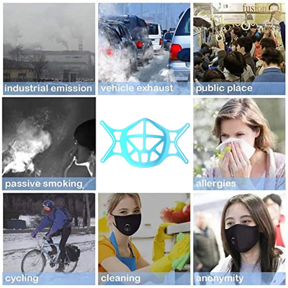 

5 Pcs Breathable 3d Silicone Face Masks Filters Holder Silicone Mask Inner Pad Auxiliary Cushion Support For Home Supplies