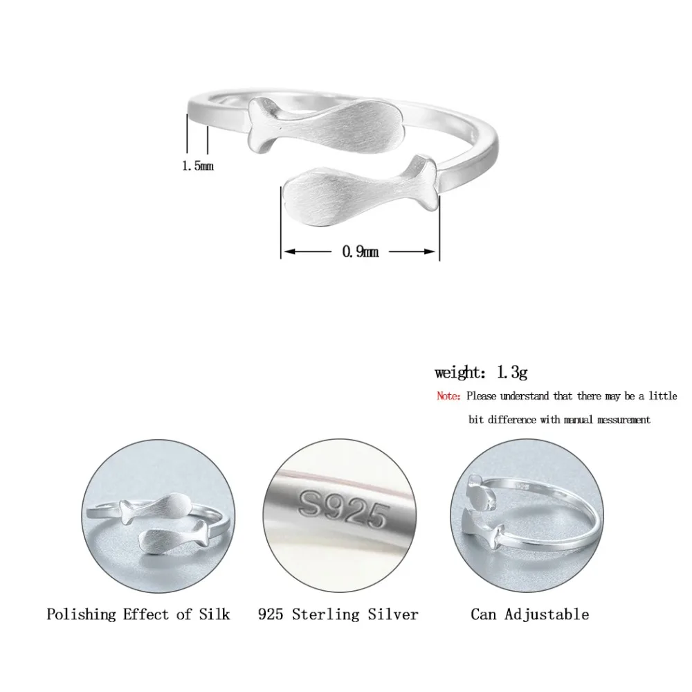 Модное корейское кольцо Chandler с двойным Китом женское Открытое Женское морским