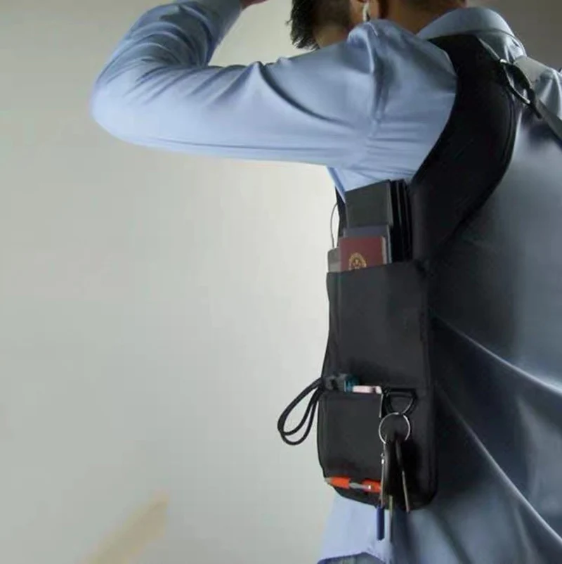 Тонкая нейлоновая мужская сумка слинг с защитой от кражи тактический саквояж на