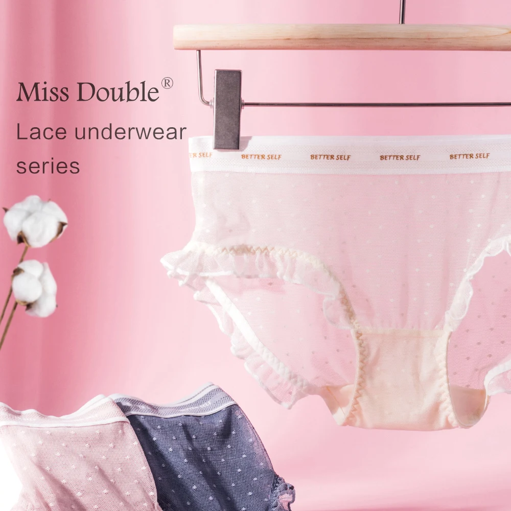

Miss Double Women's panties Sexy Lace pink Intimate lingerie Cotton Breathable Soft briefs Female underwear Low Rise Seamless