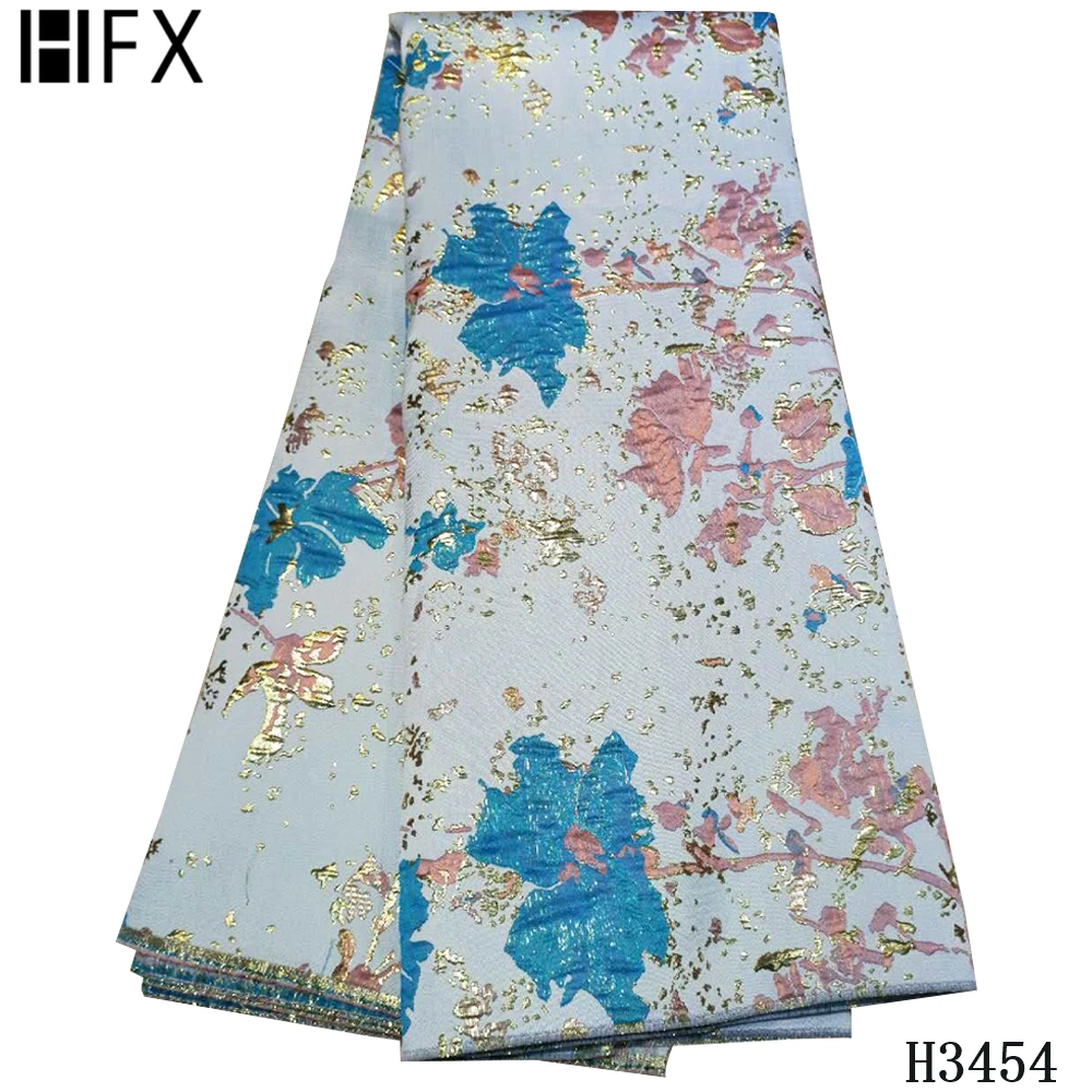 

HFX New Arrival Embroidered Brocade 2020 High Quality African Lace Fabric Tulle Lace Fabric For 5 yards Women Wedding Dress