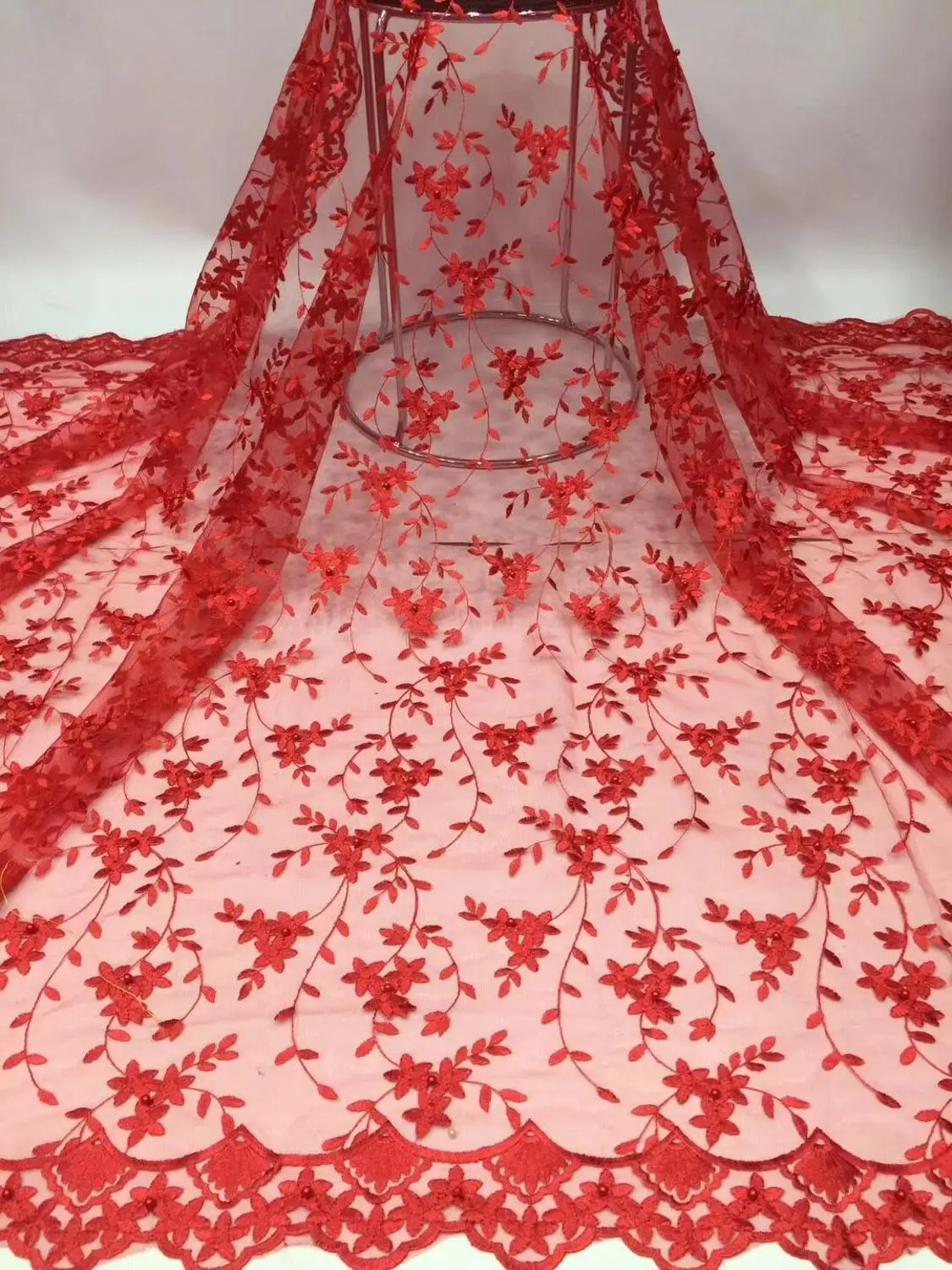 Новая синяя африканская кружевная ткань из гипюра 2019 Высококачественная вышитая