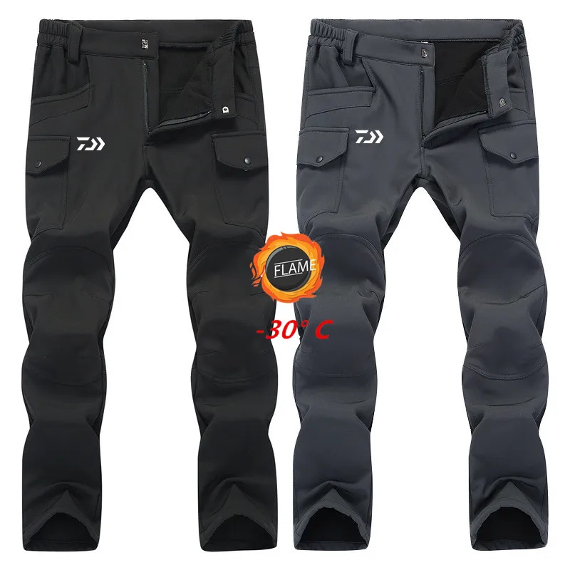 

Daiwa Autumn Winter Windproof Waterproof Plus Velvet Fishing Pants Outdoor Sport Mountaineering Breathable Men's Warm Trousers