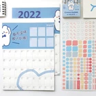 Календарь на 20212022 год, календарь, ежедневное расписание с наклейками, кавайные Канцтовары планировщик на стену, планирование обучения