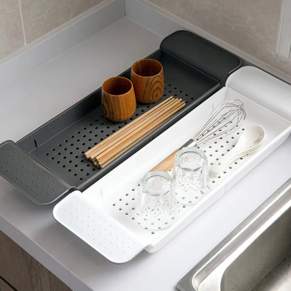 

Retractable Bathtub Storage Rack Bath Tray Shelf Tub Multi-Function Bathroom Tools Towel Storage Shelf Kitchen Sink Drain Holder