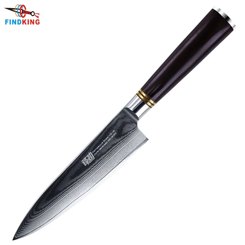 knife without cover FINDKING лучший повар Ножи японский Кухня эбенового дерева ручка 8 дюймов VG10 ножи из дамасской стали 67 Слои Нержавеющая сталь гаджеты - Цвет: knife without cover