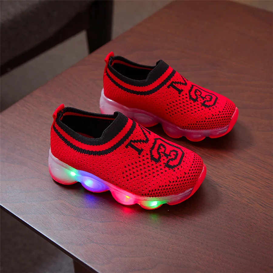 Светящиеся ботинки красочные светящиеся со шнуровкой для девочек женская обувь