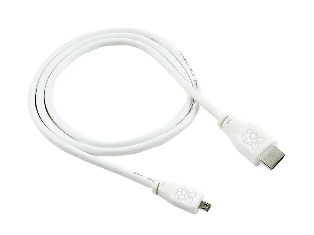 

The official Raspberry Pi micro HDMI to standard HDMI cable designed for the Raspberry Pi 4 computer