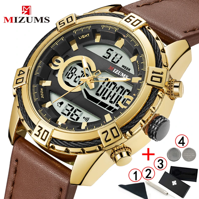 Мужские часы от лучшего бренда роскошные золотистые мужские miz 2019 деловые с