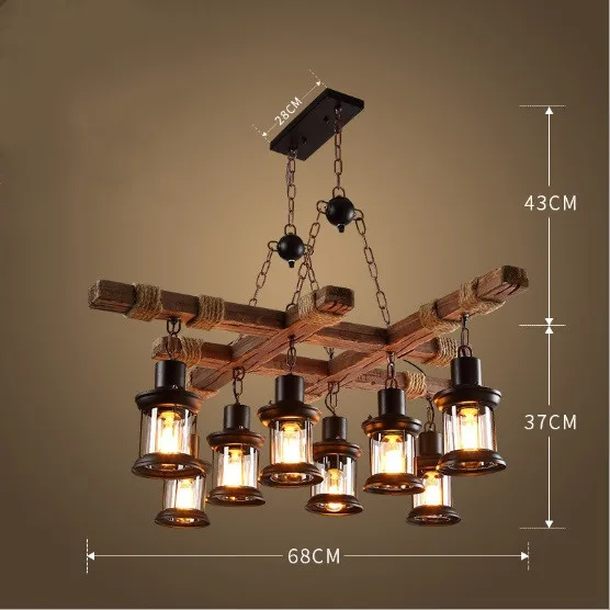 Ретро люстра в стиле индастриал креативная индивидуальная лампа из твердого