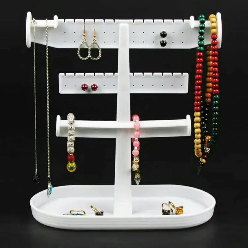 Three-Layer Plastic Multifunctional Bangle Jewelry Display Stand Storage Oganize Earrings Bracelet Neck Chain Jewelry Hanger