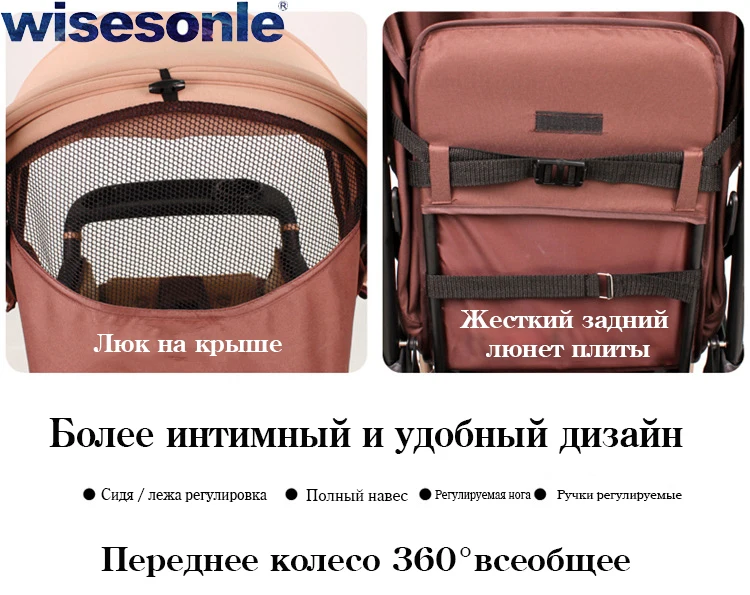 Wisesonle коляска детская Легкая коляска коляска в самолет Коляска с двусторонним движением
