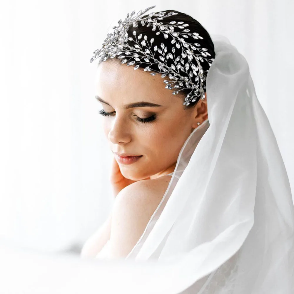 

A348 Shiny Princess Crown European Wedding Headdress Crystal Bridal Hair Accessories Rhinestone Headband Bride Hair Tiaras