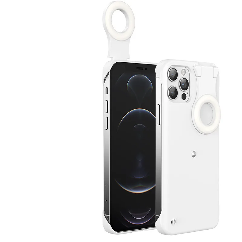 

1PCS Applicable to iphone13 fill light mobile phone case live fill light self-timer beauty ring flash mobile phone case