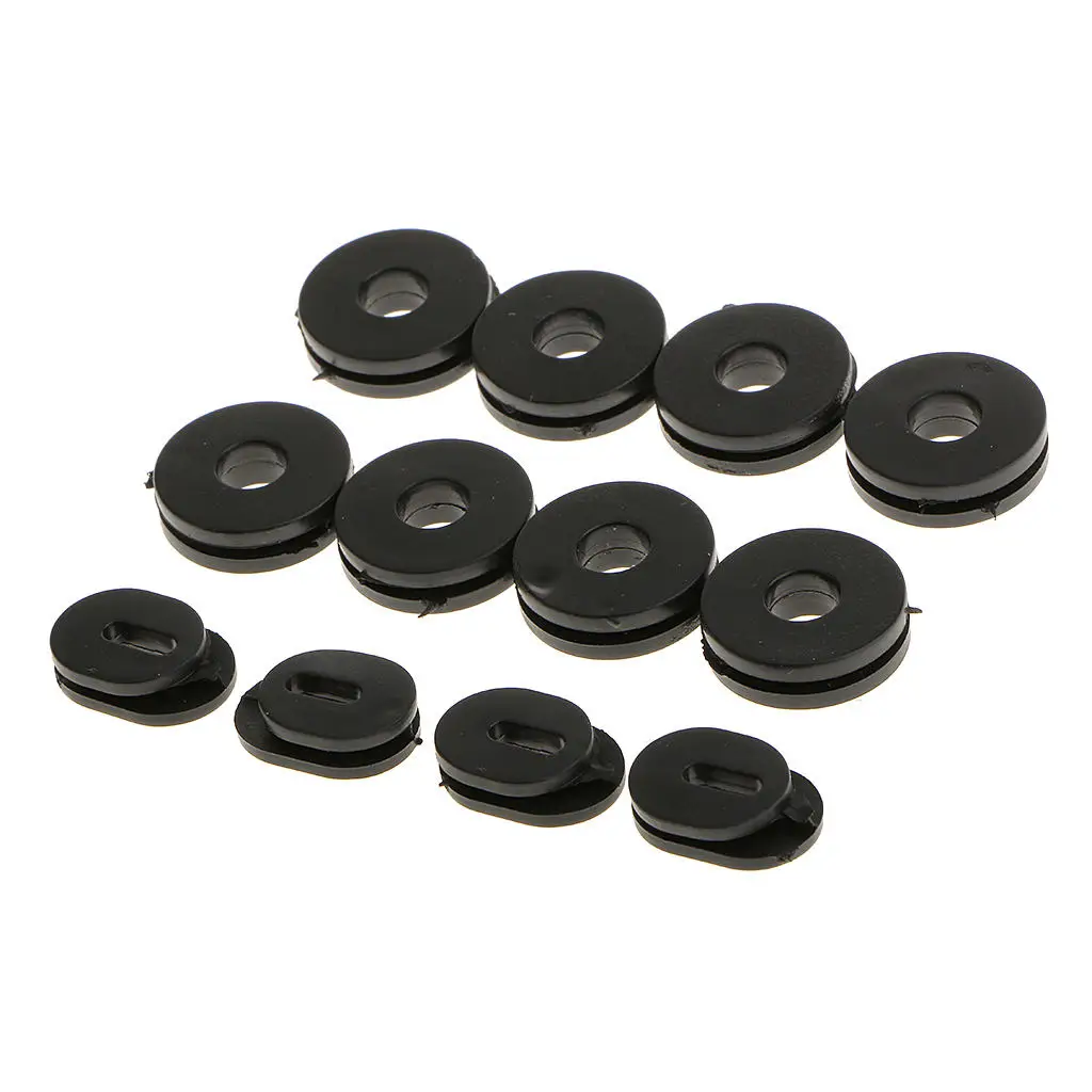 

12pcs Rubber Motorcycle Side Cover Grommets Head Gasket Sets Motorcycle Accessories For Honda GS125 Motorcycle Grommets Black