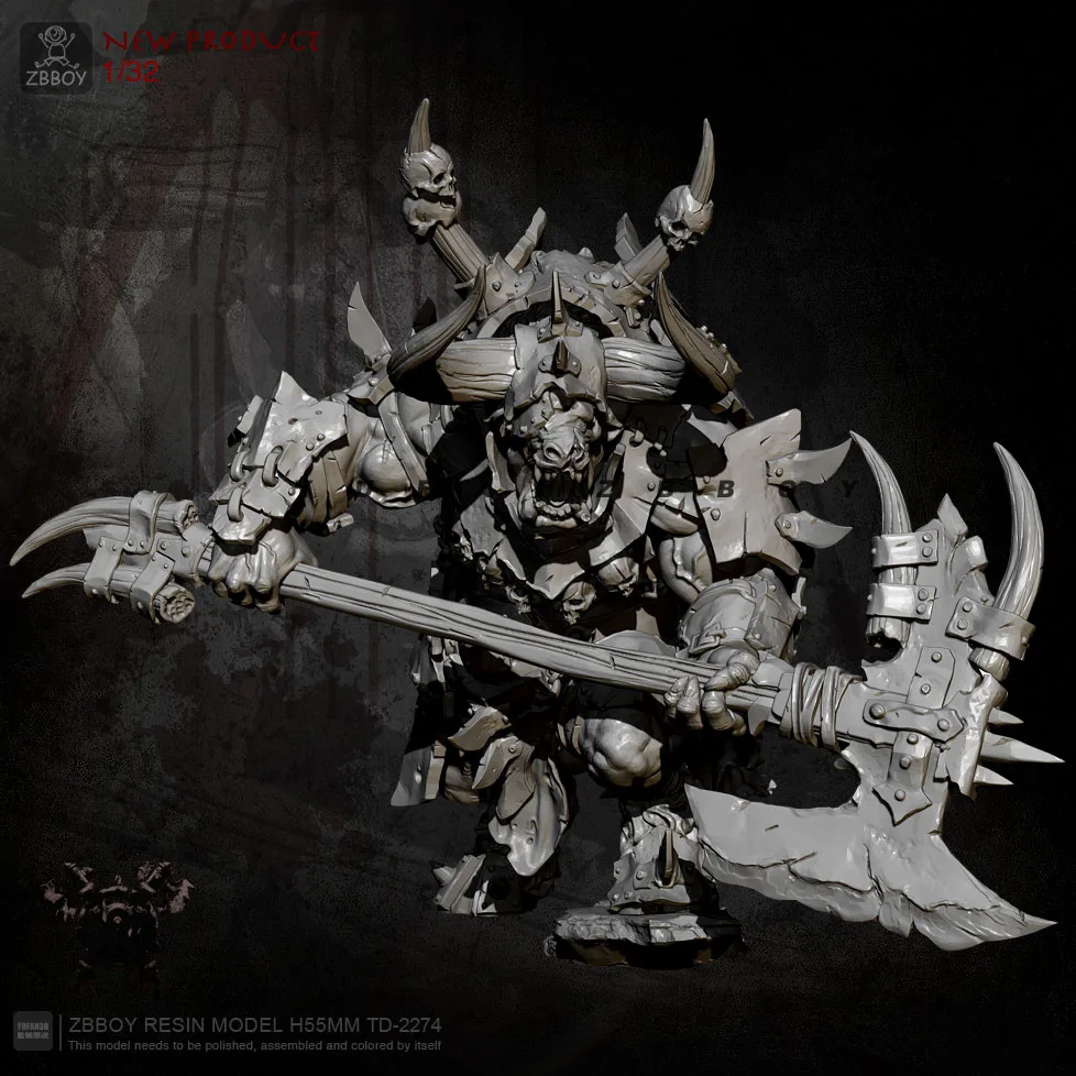 

H55mm Resin Figure Kits Giant Axe Giant Bull Ancient Resin Soldier Model Self-assembled TD-2274