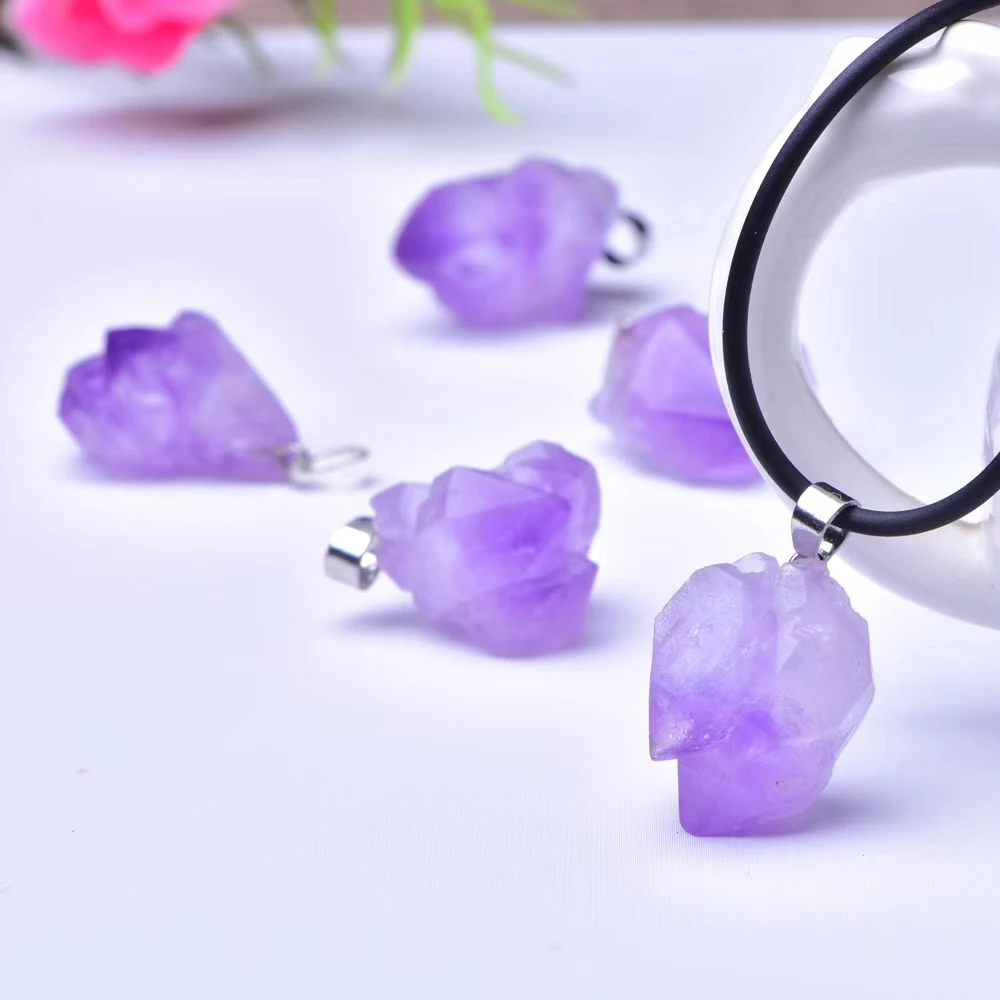 Новинка Подвеска из натурального лавандового аметиста кварца фиолетового