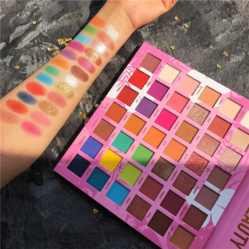 Мерцающие матовые тени для век 42 цветов палитра макияжа цветные неоновые